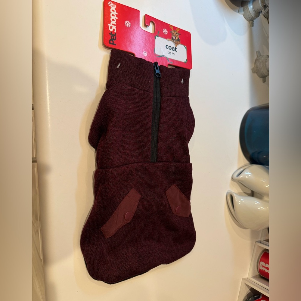 XS S SMALL DOG Burgundy Knit Coat - MINT WITH TAGS New